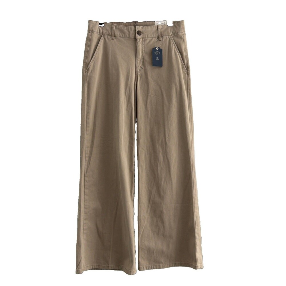 St. John’s Bay Wide Leg Pants mid rise khaki biscotti size 10